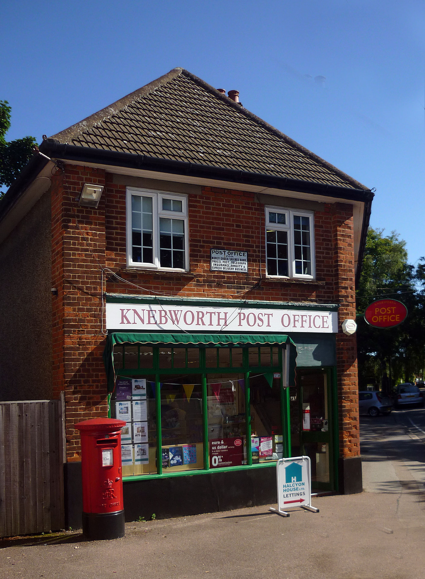 Knebworth Post Office in its traditional red-brick village building